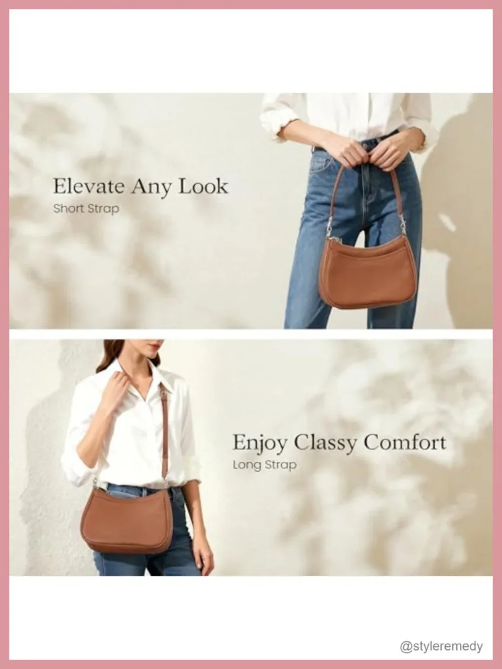 Genuine Leather Hobo Crossbody Bag Women Anti Theft Shoulder Purse RFID Card